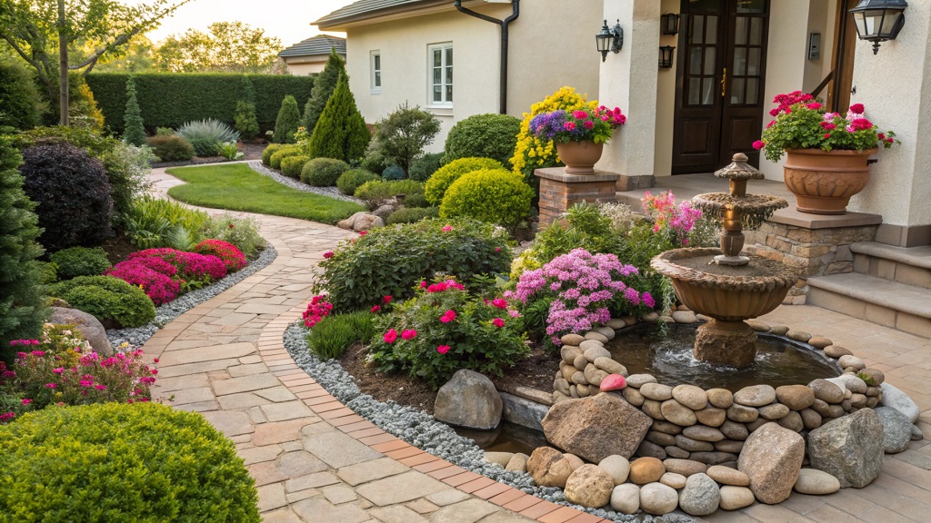 Simple landscaping with rock