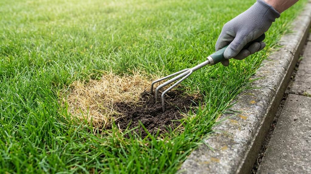Watering newly planted grass seed for healthy growth